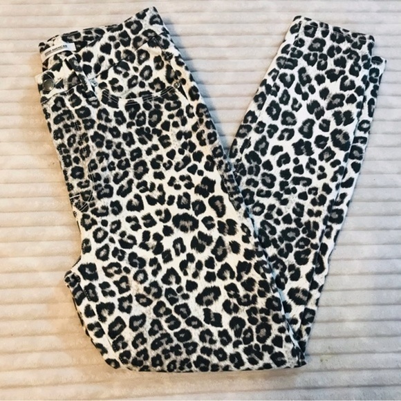 Good American Good Waist Crop Skinny Jeans White SNOW LEOPARD print size 8 29 - Picture 3 of 13
